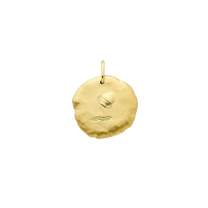Aquarius medal in yellow gold 23 mm – Lepage