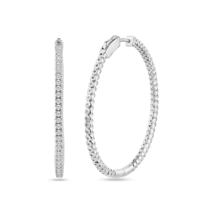 Aro Eternity de plata de ley 925 rodiada con circonitas transparentes de 40 mm – STE01340