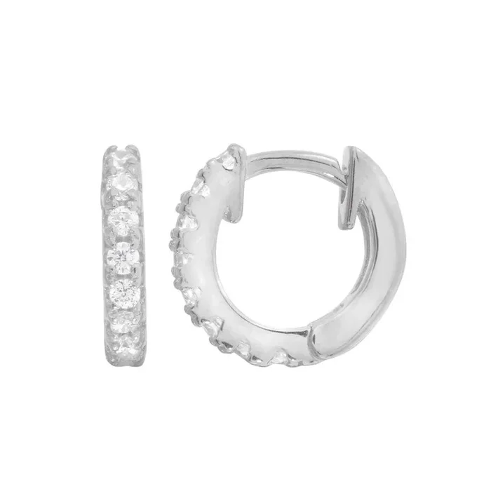 Aros de plata de ley 925 rodiados con circonitas cúbicas de 9,3 mm – STE01218RH
