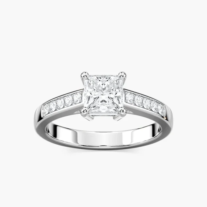 Ashley Lab Grown Diamond Channel Side Stone Engagement Ring