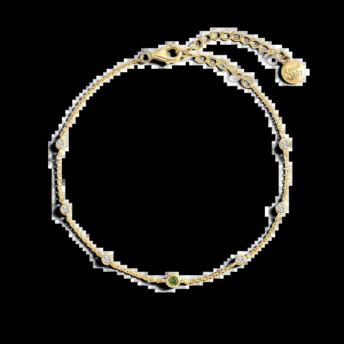 August Birthstone Station Bracelet