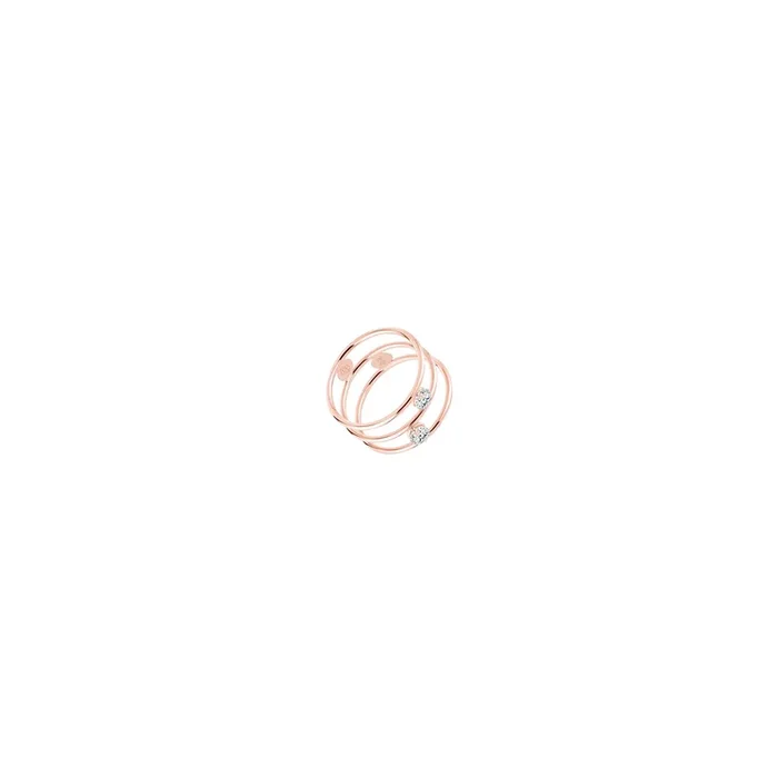 Bague double La Brune et La Blonde Hula Hoop en or rose 2 diamants