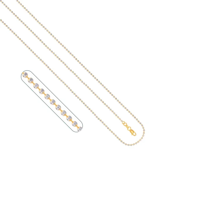 Ball Two tone 20″ Chain in 22K Gold