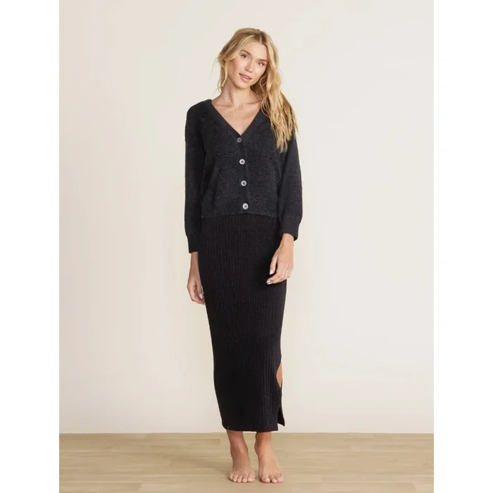 Barefoot Dreams CozyChic Lite® Diamond Pointelle Cardigan – Black
