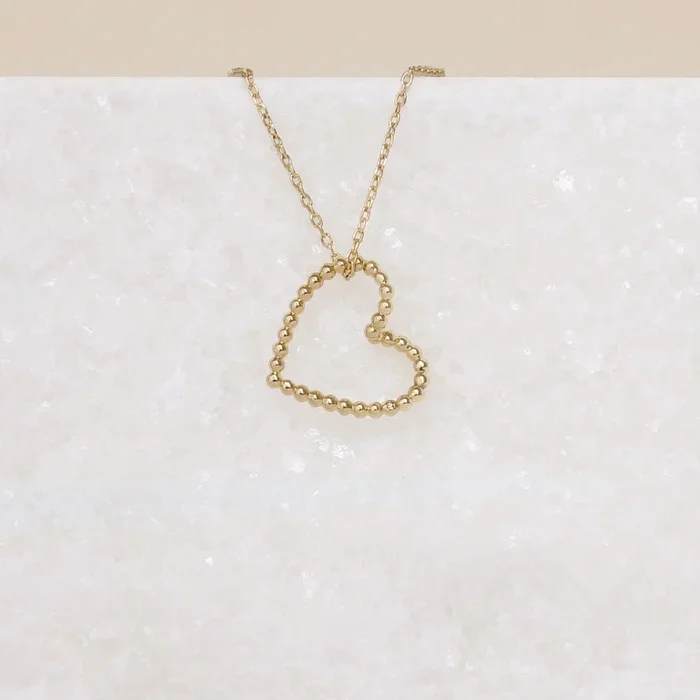 Beaded Heart pendant gold-plated