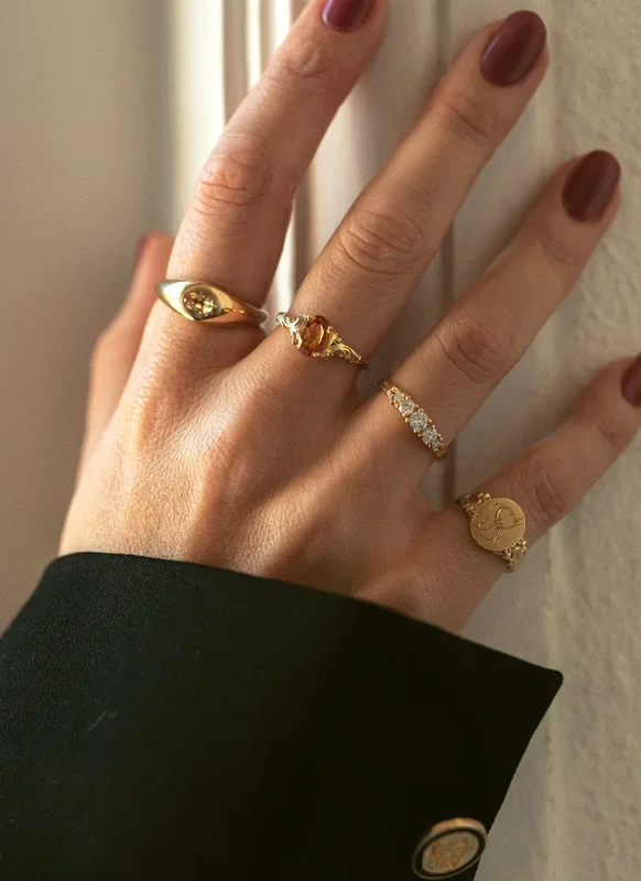 Bear golden topaz ring 14k gold
