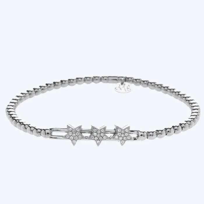 Beatrix Triple Diamond Star Stretch Bracelet