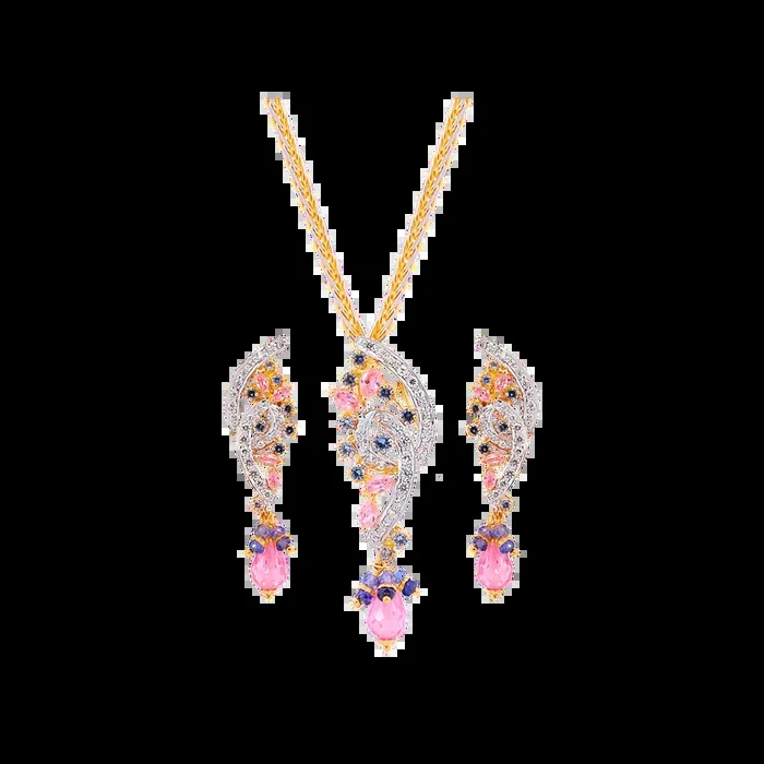 Beautiful Pendant Set With Gemstones in 22K Gold