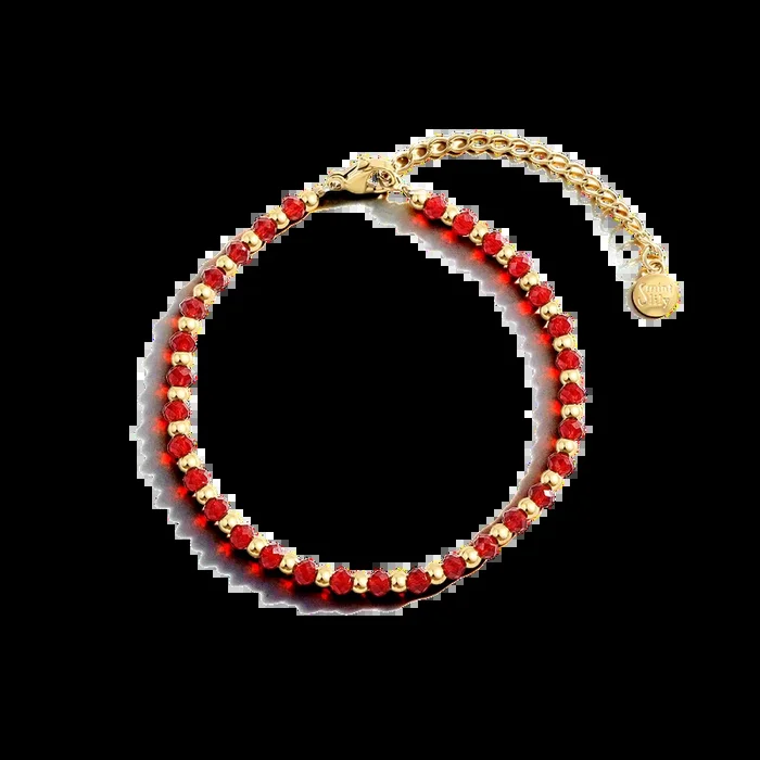 Birthstone and Gold Bead Bracelet