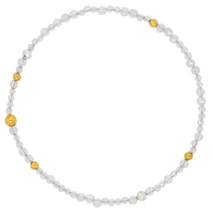 Birthstone Pyrite’s Booty Bracelet – April / Clear Quartz