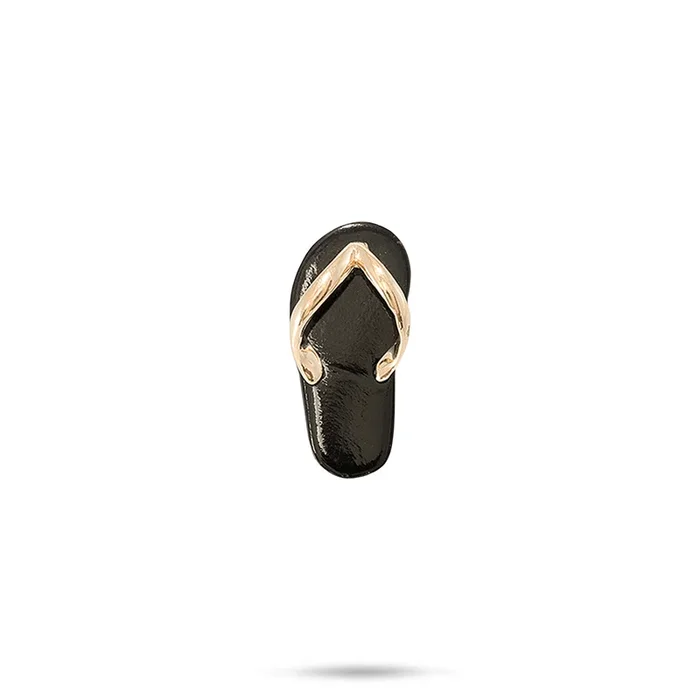 Black Coral Slipper Pendant in Gold – 20mm