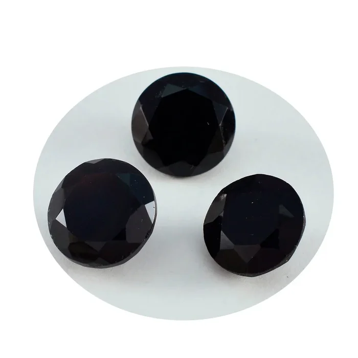 Black Onyx 1PC Chunky 13×13 MM Round Faceted Black Natural Semi Precious Gems