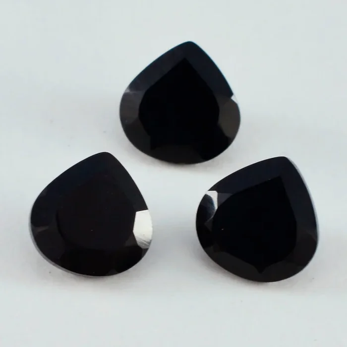 Black Onyx 1PC Chunky 14×14 MM Heart Faceted Black Genuine Semi Precious Loose Gems