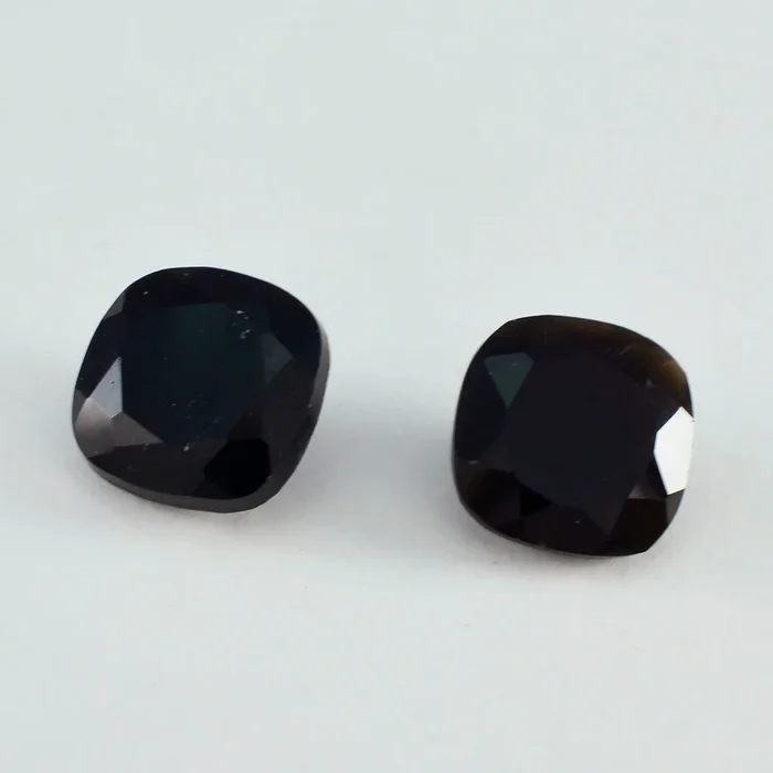 Black Onyx 1PC Large 11×11 MM Cushion Faceted Black Fine Semi Precious Loose Gemstone