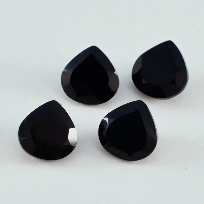 Black Onyx 1PC Large 12×12 MM Heart Faceted Black High-Quality Semi Precious Loose Gemstones