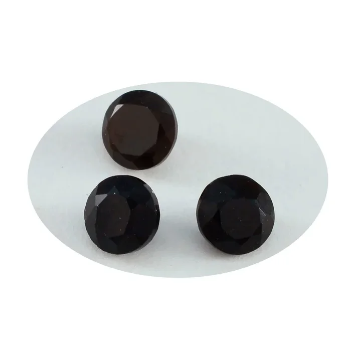 Black Onyx 1PC Medium 9×9 MM Round Faceted Black Lustrous Semi Precious Gems