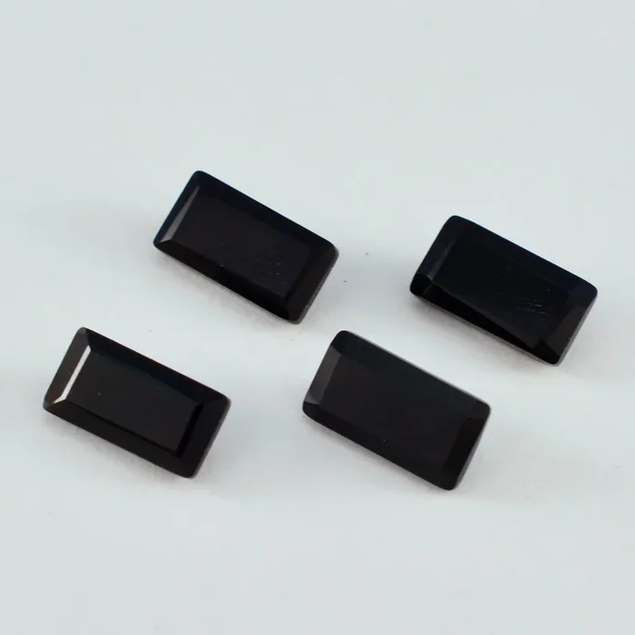 Black Onyx 1PC Small 6×12 MM Baguette Faceted Black Splendid Semi Precious Gems
