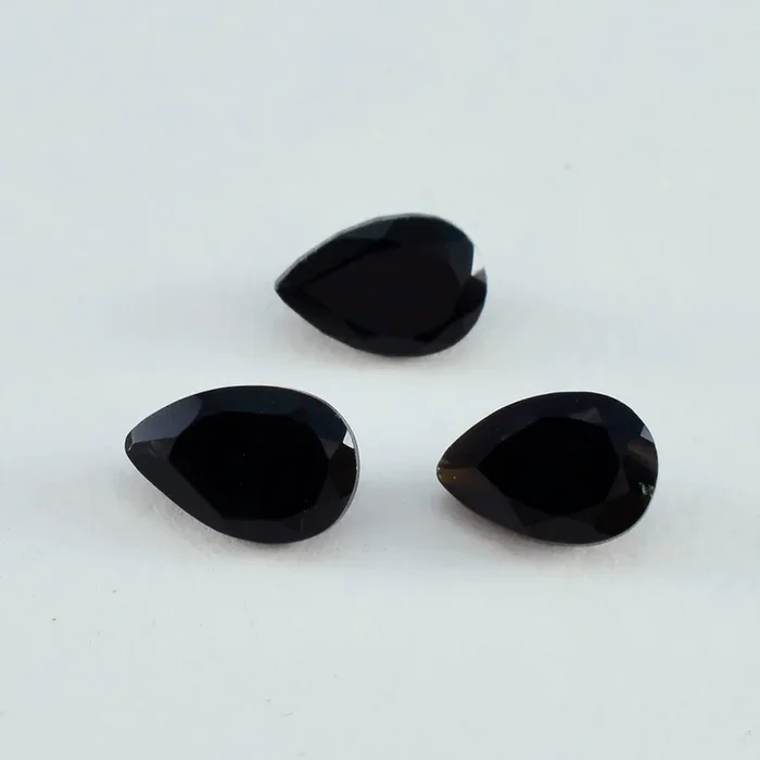 Black Onyx 1PC Small 7×9 MM Pear Faceted Black Splendid Semi Precious Gems