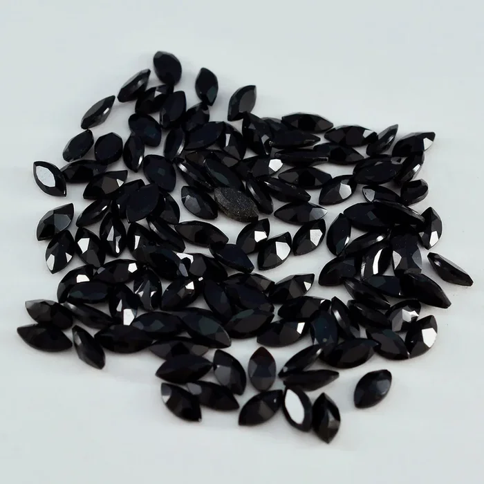 Black Onyx 1PC Tiny 3×6 MM Marquise Faceted Black High-Quality Semi Precious Loose Gemstones