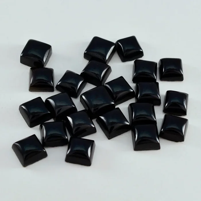 Black Onyx 1PC Tiny 6×6 MM Square Cabochon Black Shine semi Precious Loose Gems