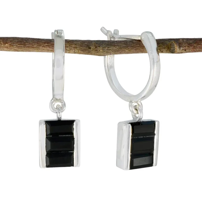 Black Onyx Australian Emma multiple Dangle Black 925 Sterling Silver Earring