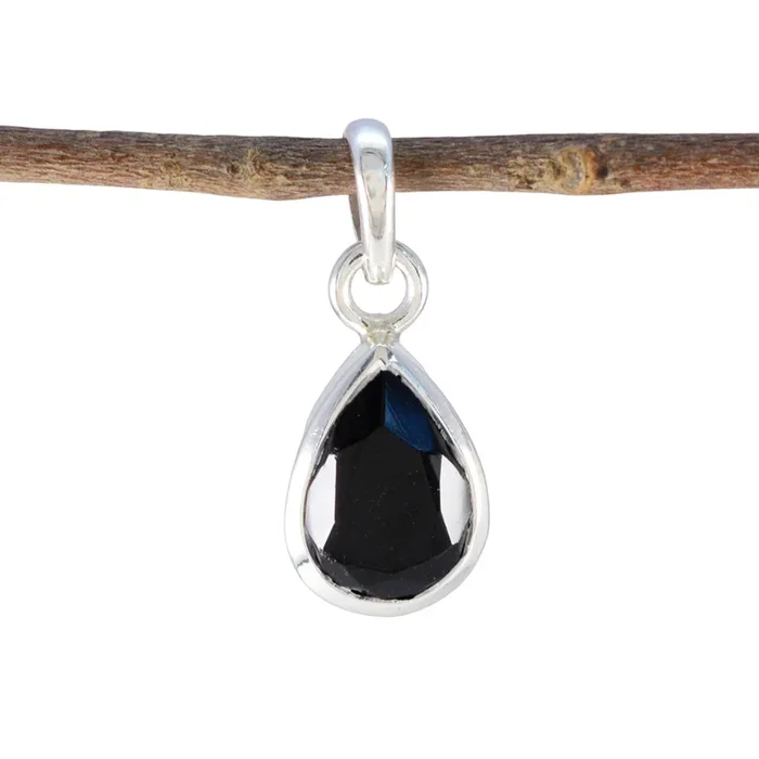 Black Onyx Elegant Korean 925 Silver Solitaire Min-seo Armor Black Pendant Jewelry