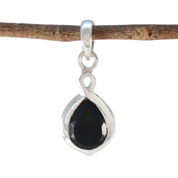 Black Onyx Elegant Korean Silver Solitaire Jia Armor Black Pendant Jewelry