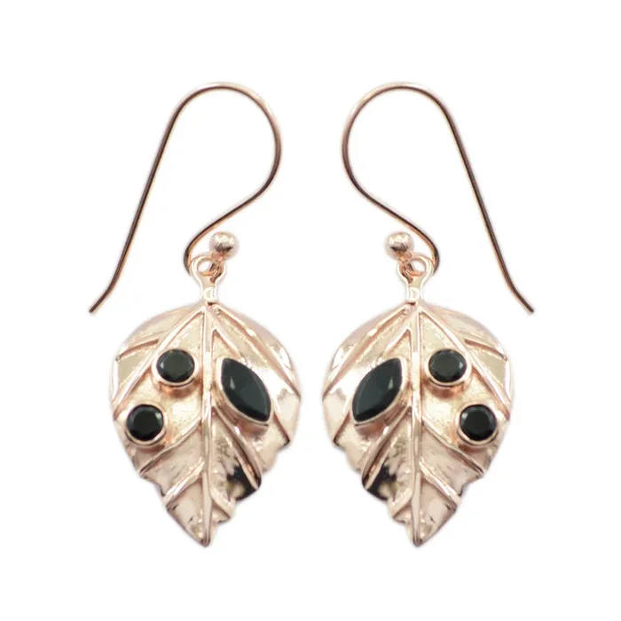 Black Onyx Moroccan Ida multiple Dangle Black 925 Silver Earring