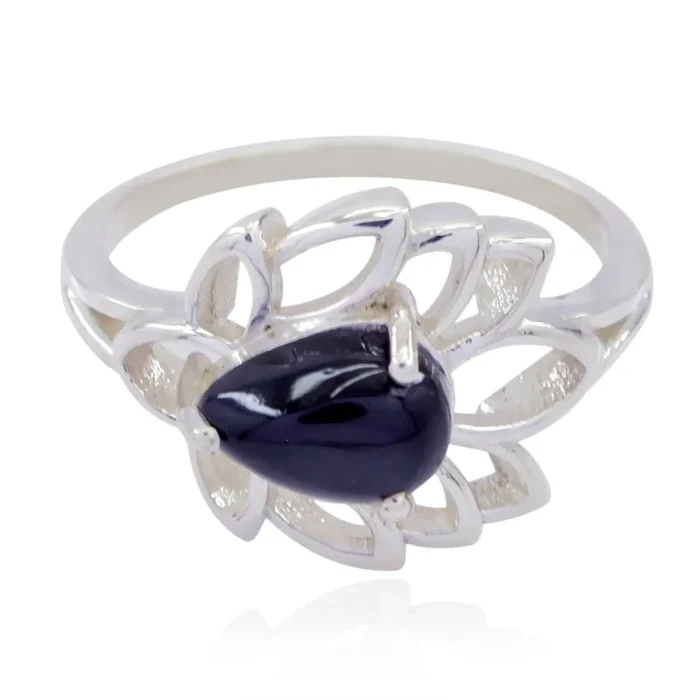 Black Onyx Solitaire African Sterling Silver Black Gemstone Featherlight valentine Ring Jewellery