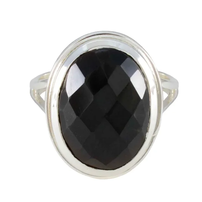 Black Onyx Solitaire Indian 925 Sterling Silver Black Gemstone Eye-catching valentine Ring Jewellery
