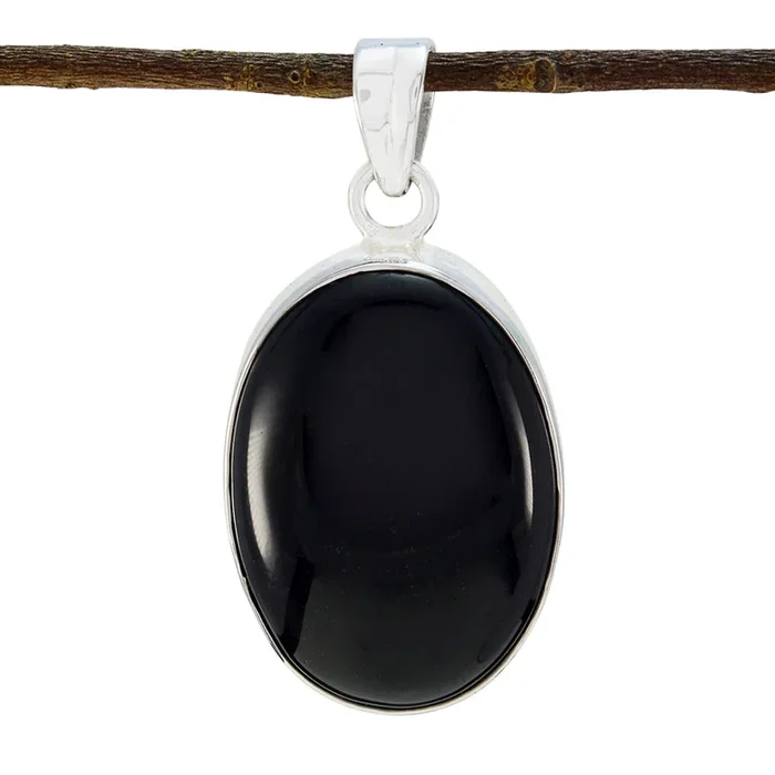 Black Onyx Statement Moroccan 925 Silver Solitaire Sarah Eternity Black Pendant Jewelry