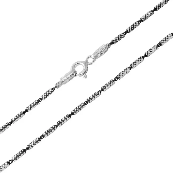 Black Rhodium Plated 925 Sterling Silver Tube 2 Brite Close FT B-W 030 Chain – CH255 BLK