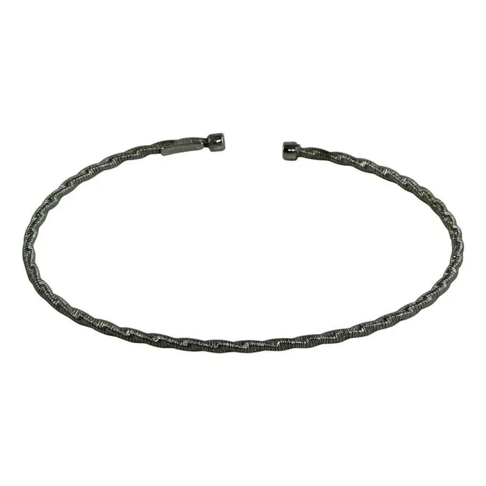 Black Rhodium Plated 925 Sterling Silver Twisted Thin Rope Bangles – ARB00034BLK