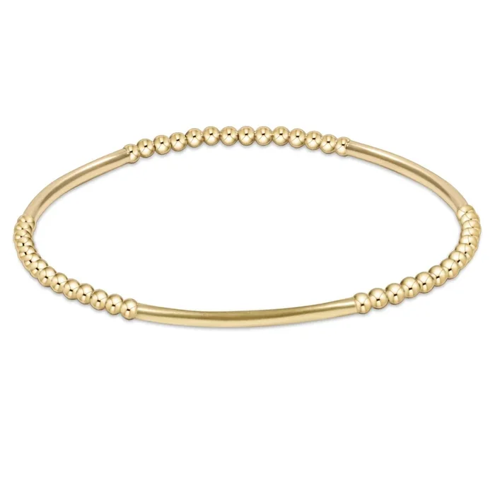 Bliss Bar Gold Pattern 2.5mm Bead Bracelet – Gold