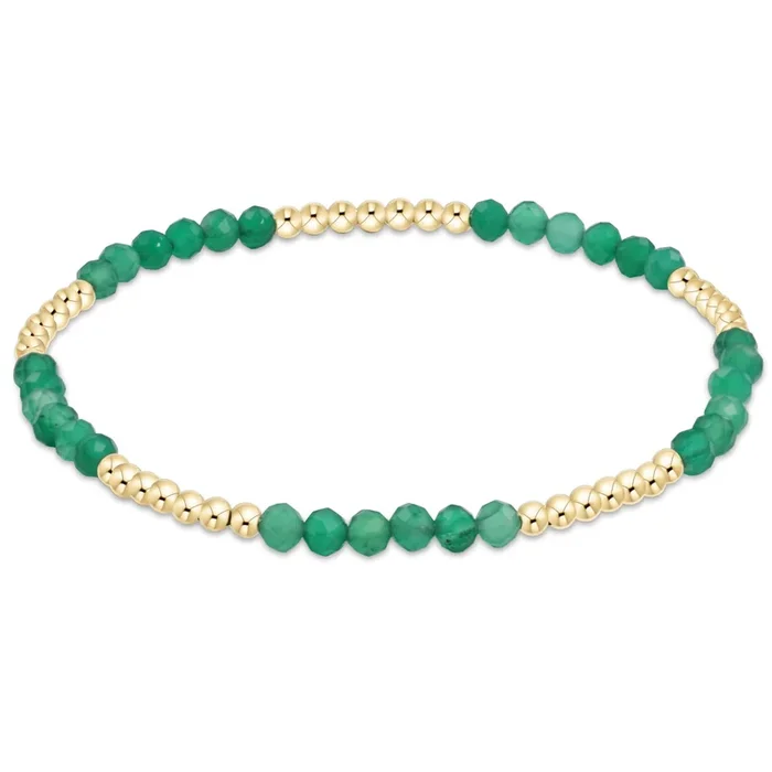 Blissful Pattern 2.5mm Bead Bracelet – Green Onyx