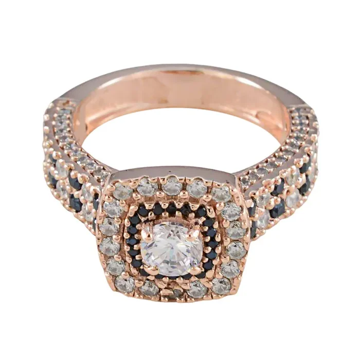 Blue Sapphire CZ Halo Korean Sterling Silver Blue Gemstones Eye-catching Romantic Ring Jewelry