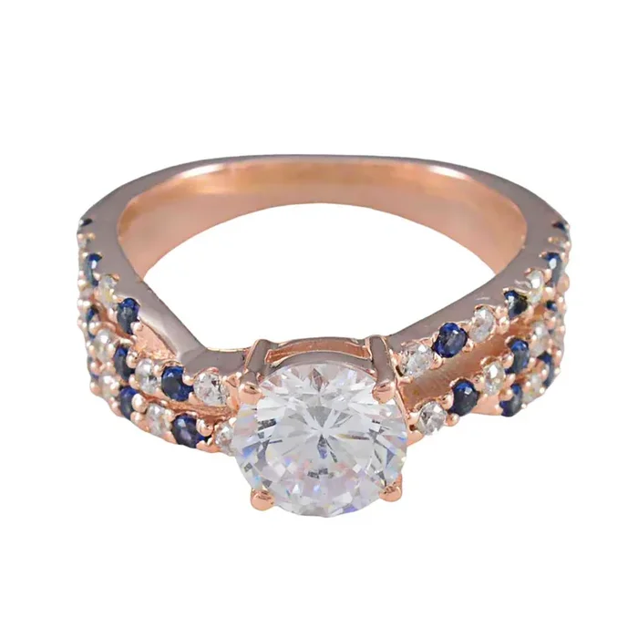 Blue Sapphire CZ Halo Latin American 925 Sterling Silver Blue Gemstone Whisper-thin Engagement Ring Jewellery