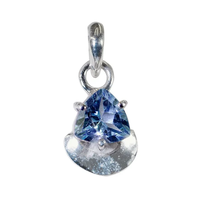 Blue Topaz Delicate German Sterling Silver Solitaire Sofía Eternity Blue Pendant Jewellery