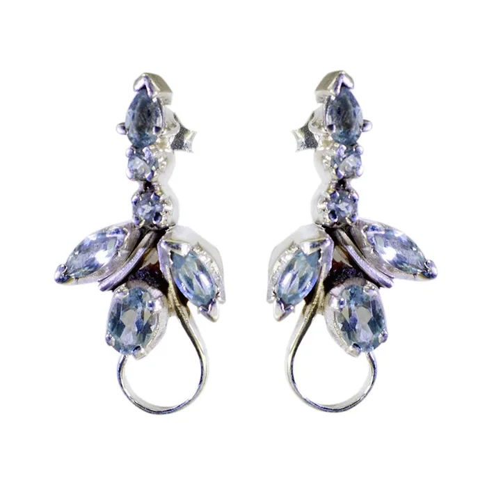 Blue topaz Egyptian Greta multiple Stud Blue 92.5 Silver Earring
