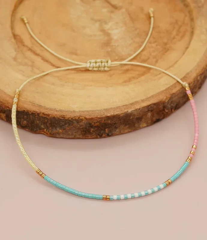 Blush and Mint Thread Bracelet