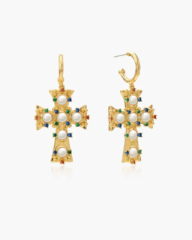 Boucles d’Oreilles Croix en Perles Lover Of Helius