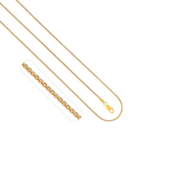 Box Two tone 16″ Chain in 22K Gold