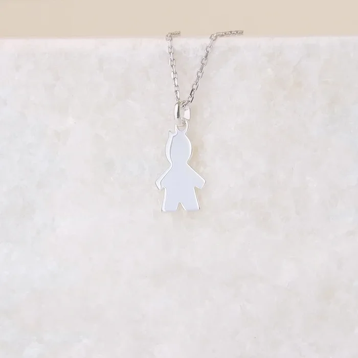 Boy silhouette pendant 17mm sterling silver