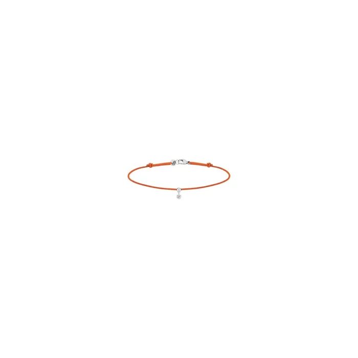 Bracelet cordon La Brune et La Blonde orange en or blanc et diamant 0,07 carat