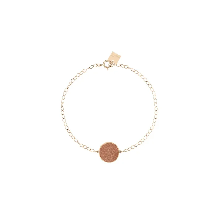 Bracelet Ginette NY Ever gold sandstone disc in rose gold and sandstone – Lepage