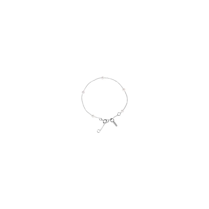 Bracelet Give Me Five en or blanc et perles blanches BRL-5B-001 – Lepage