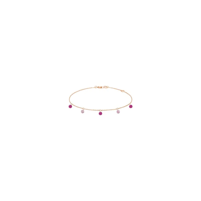 Bracelet La Brune et La Blonde Confetti Rose en or rose rubis et saphirs rose 0,65 carat