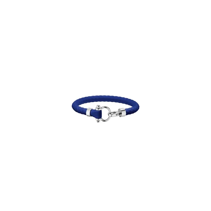 Bracelet Omega Sailing en acier inoxydable et caoutchouc bleu électrique