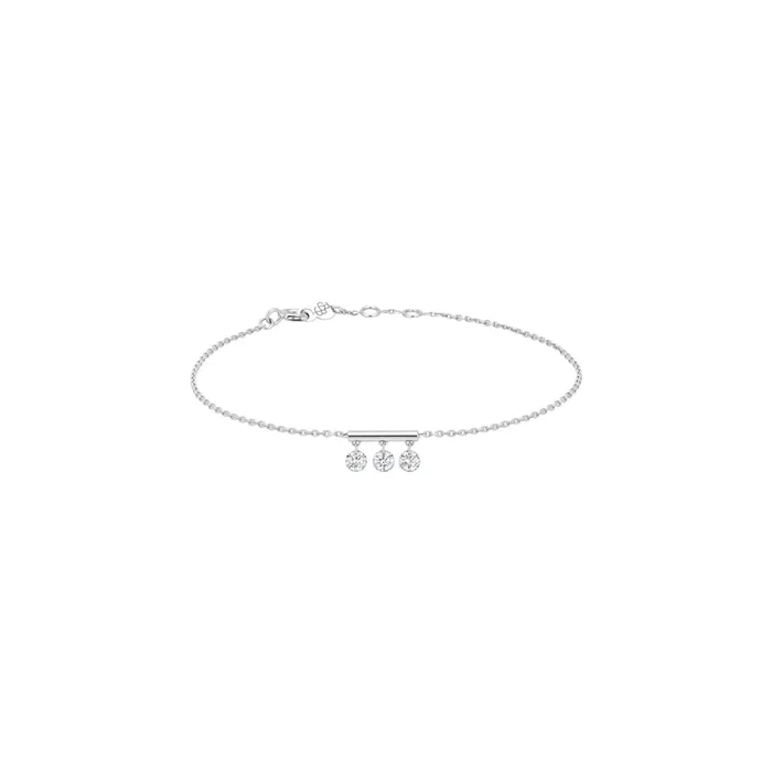Bracelet Pampilles en or blanc 3 diamants brillant 0,30 ct – Lepage