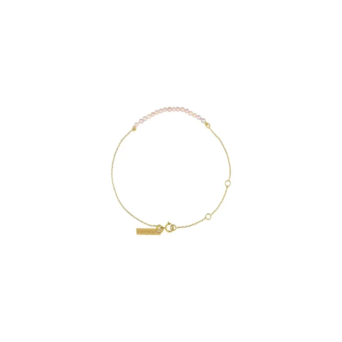 Bracelet Rock My Pearls en or jaune et perles roses BRLJ-RO-002 – Lepage